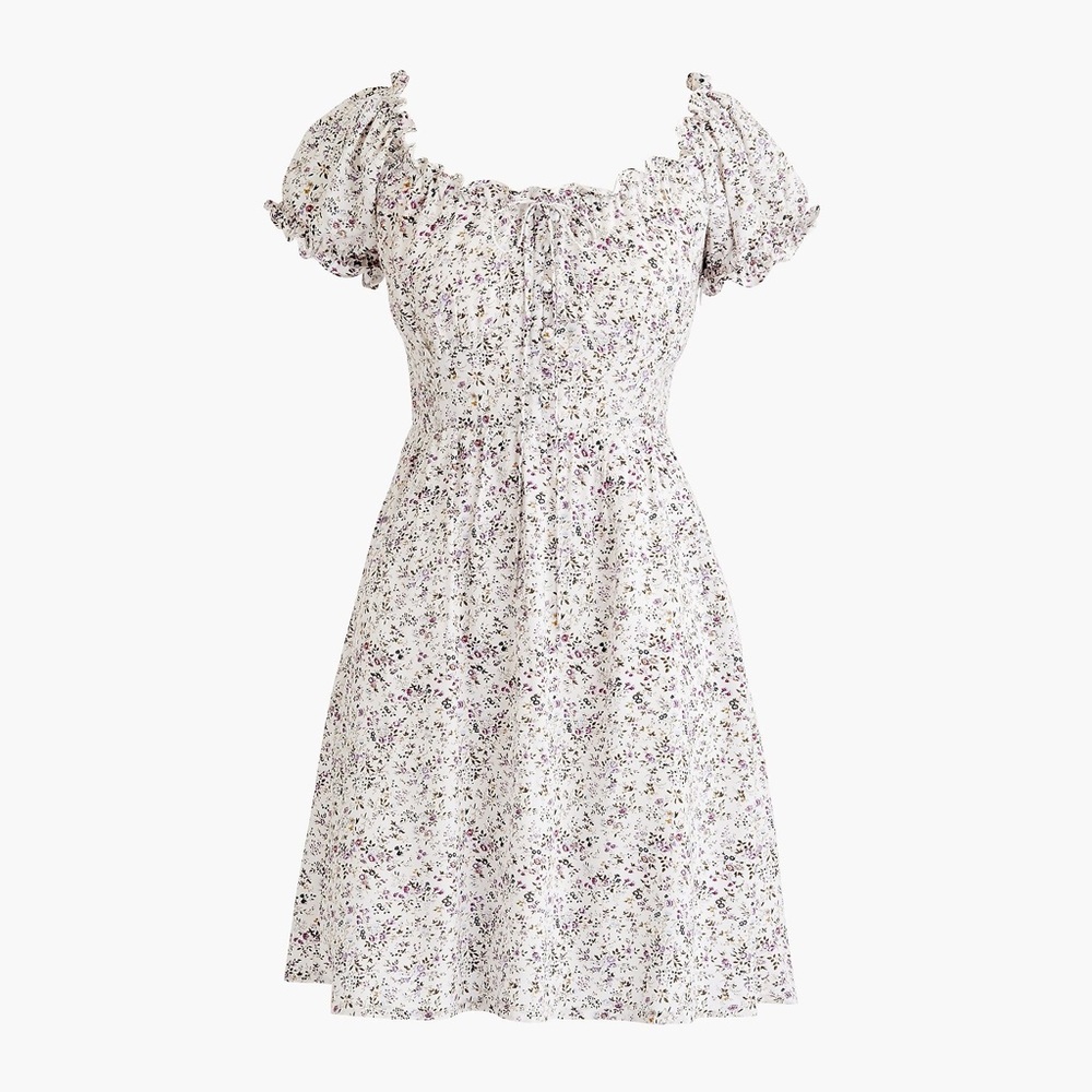 J. Crew Puff-sleeve Peasant Mini Dress